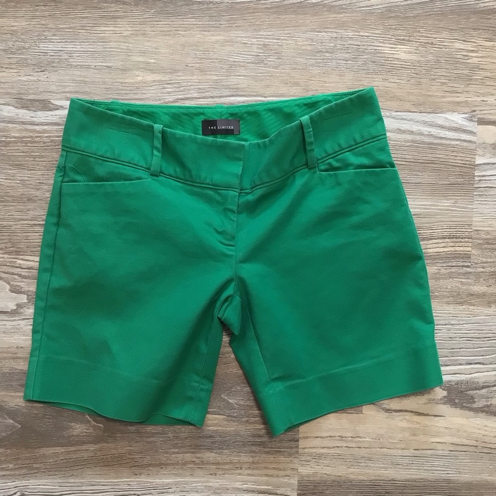 The Limited Green Low Rise Chino Shorts 0